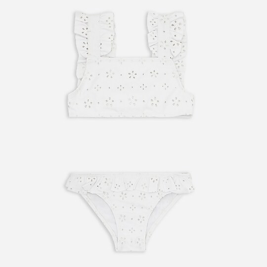 Girls' minnow™ eyelet ruffle bikini | J. Crew US