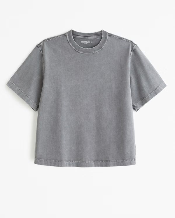 Men's Premium Heavyweight Cropped Tee | Men's Tops | Abercrombie.com | Abercrombie & Fitch (US)