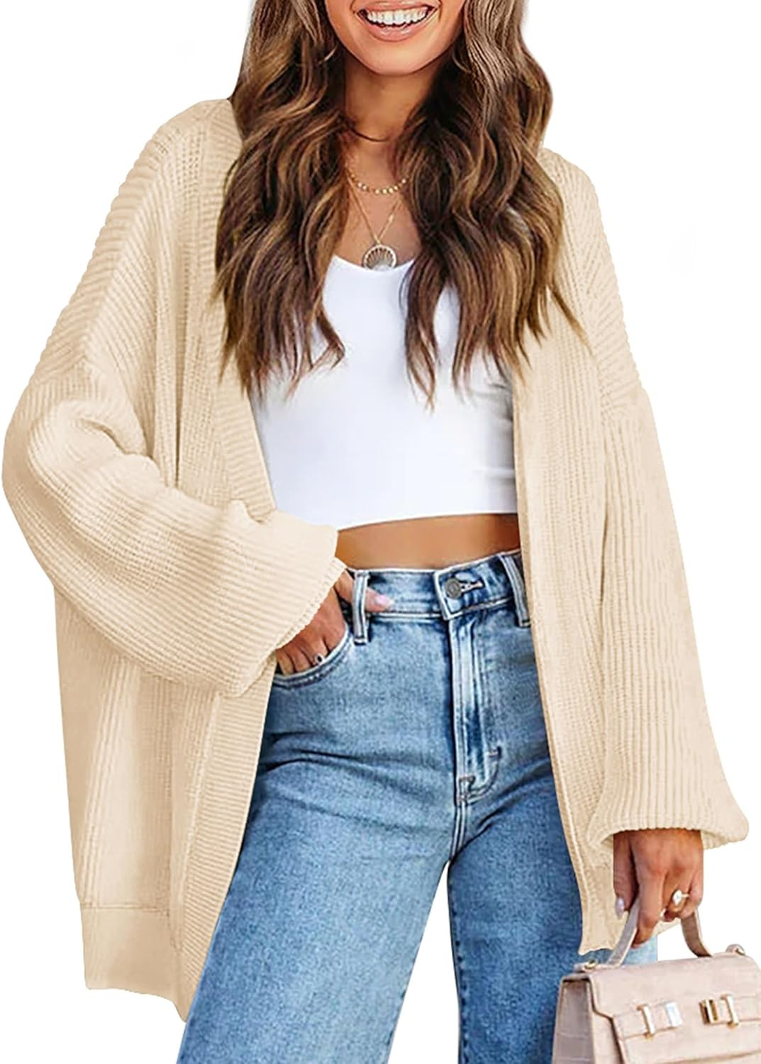 PRETTYGARDEN Fall Cardigan for Women 2024 Casual Long Sleeve Open Front Cable Knit Sweater Outerw... | Amazon (US)