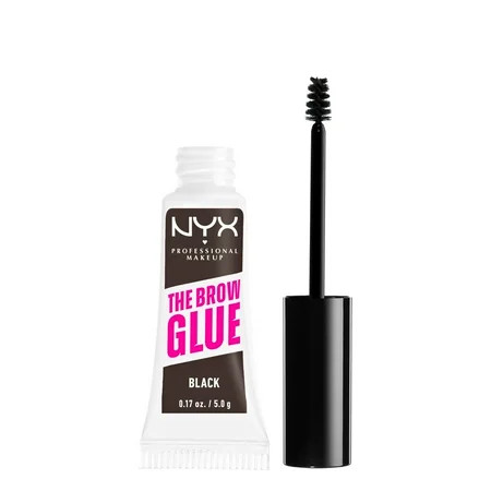 NYX Professional Makeup The Brow Glue Tinted Eyebrow Gel, Long-Hold Eyebrow Glue, Black, 0.17 oz | Walmart (US)