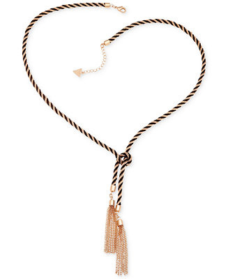Two-Tone Knotted Tassle Necklace | Macy's