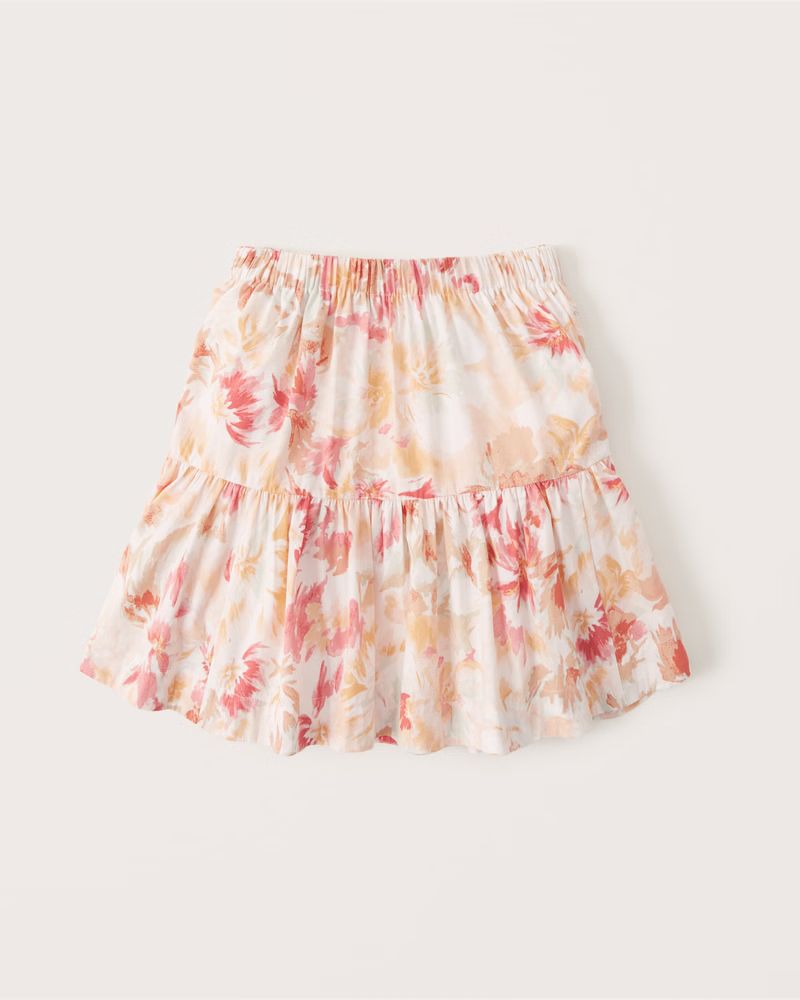 Tiered Poplin Mini Skirt | Abercrombie & Fitch (US)