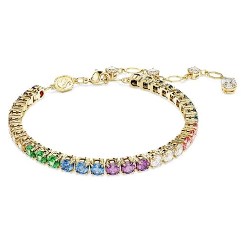 Swarovski Matrix Bracelet, Round cut, Multicolored, Gold-tone Finished | Amazon (US)