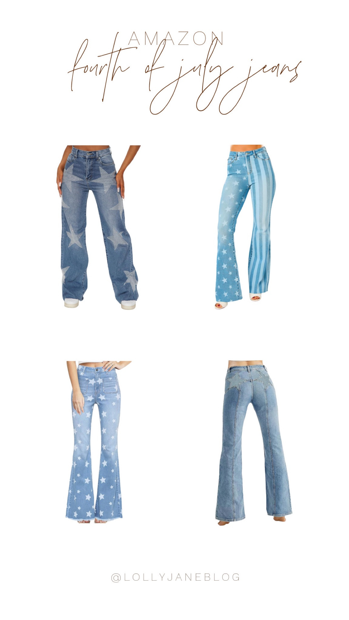 Amazon Fourth of July jeans! 🇺🇸🤍

Get ready to rock your Fourth of July style! Elevate your look with patriotic-themed jeans that scream independence! Don't miss out on the perfect pair for this holiday season!  #FourthofJuly #IndependenceDay #FashionForward

#LTKStyleTip #LTKSummerSales #LTKSeasonal