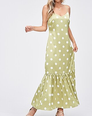 Emory Park Polka Dot V-Neck Sleeveless Maxi Dress | Express