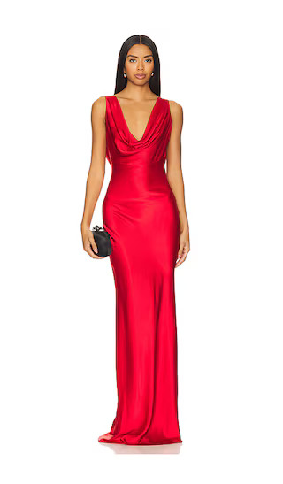 Classic Bias Silk Gown in Red | Revolve Clothing (Global)