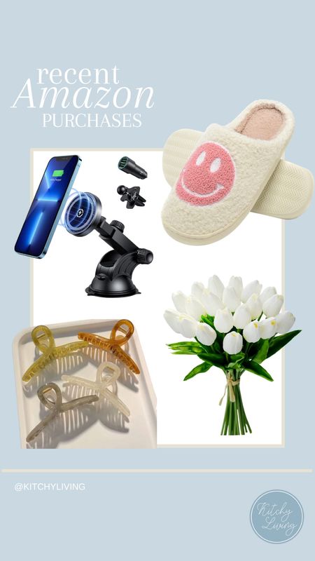 Most recent random Amazon purchases #amazon #amazonfinds #clawclip #slippers #carcharger #fauxflowers 

#LTKhome #LTKFind
