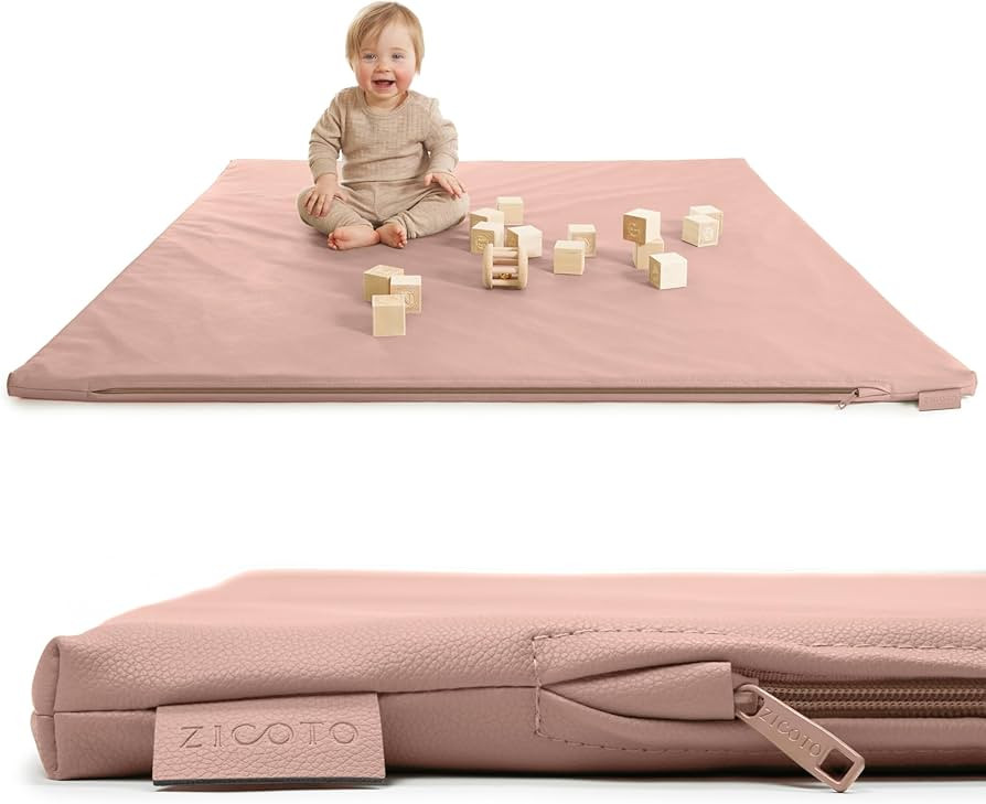 Stylish Vegan Leather Baby Play Mat - Soft, Easy to Clean Floor Mat Creates A Safe Play Area for ... | Amazon (US)