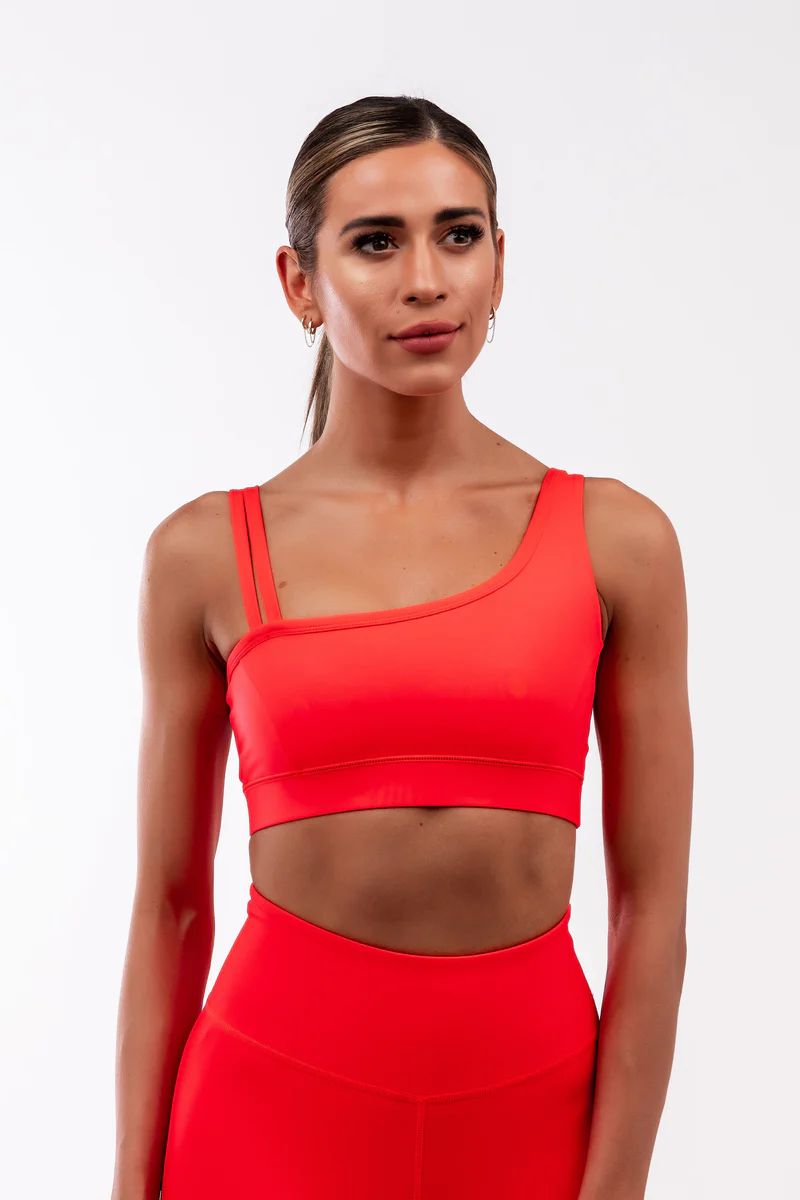 One Shoulder Bra - Fiery Coral | IVL COLLECTIVE