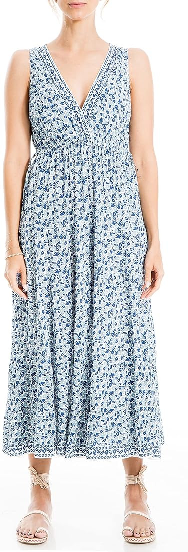 Max Studio Women's Sleeveless Tiered Midi Dress | Amazon (US)