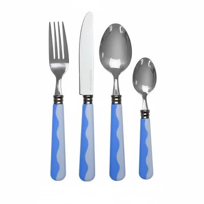 Wave Cutlery - Periwinkle & Pale Blue (16‑Piece Set) | Addison Ross US