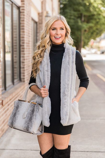 I'll Always Choose You Vest Grey | The Pink Lily Boutique