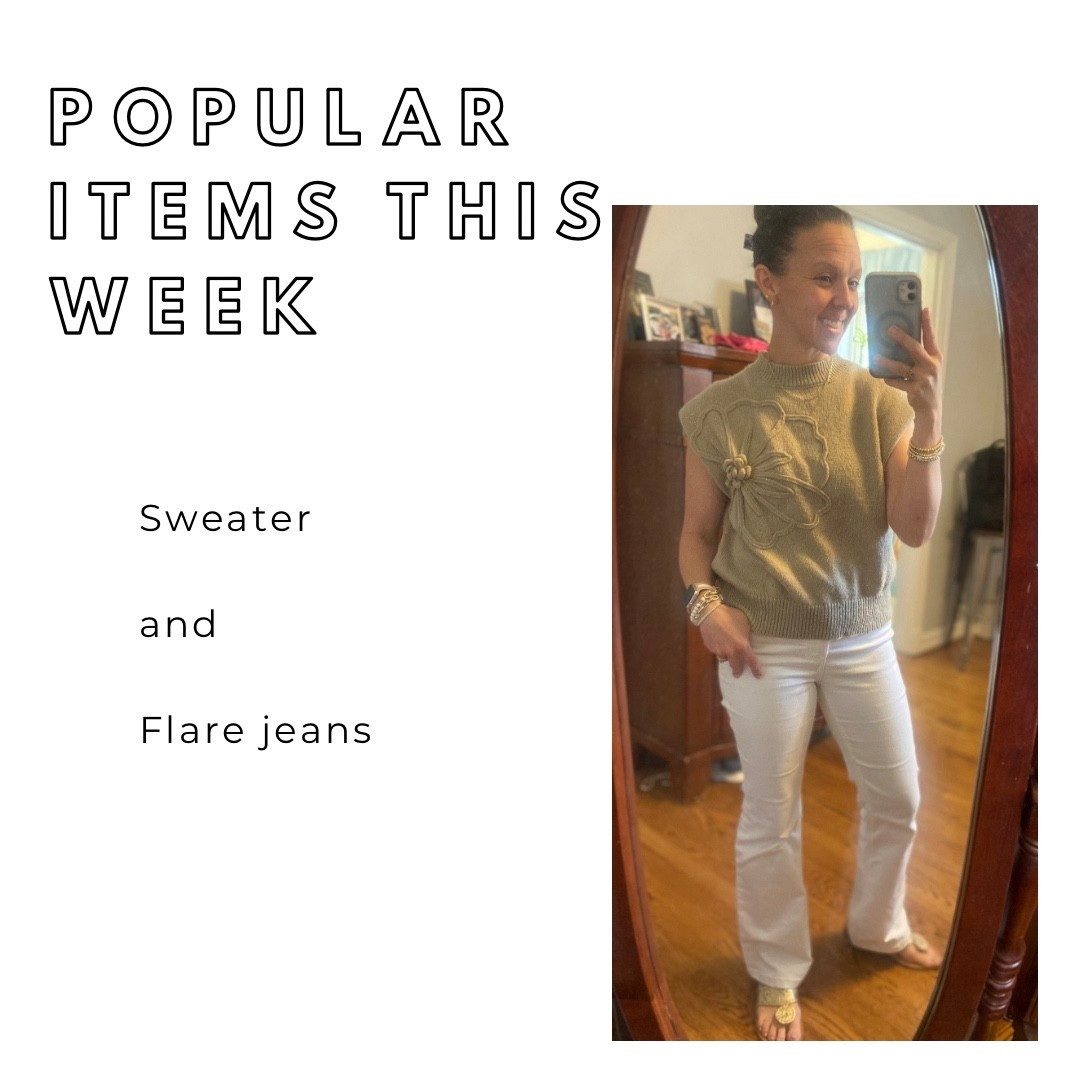 Spring outfit - ON SALE; my sweater is a great dupe and comes in more colors.  My jeans are available on sale in other washes.  

#teacheroutfit #amazob #shein #oldnavy #designerdupe #springsweater #floralsweater #flarejeans #salefinds #under25
#businesscasual


#LTKSeasonal #LTKOver40 #LTKU #LTKSaleAlert