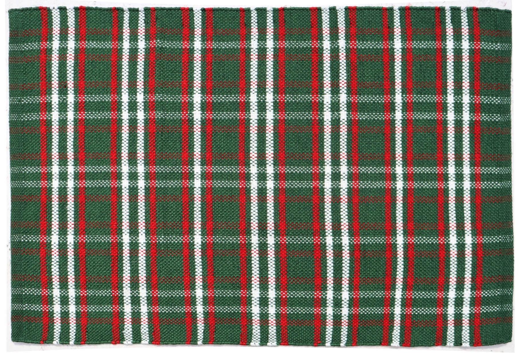 Holiday Time Green Plaid Layering Rug | Walmart (US)