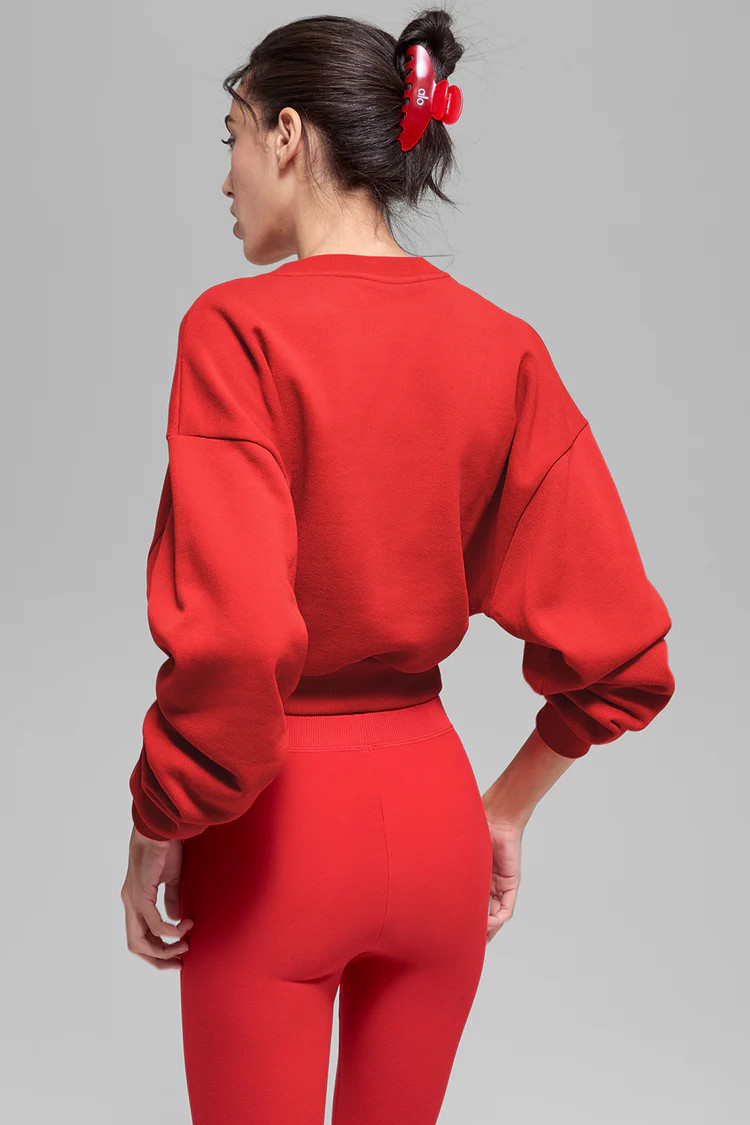 Cropped Accolade Crewneck - Bright Red | Alo Yoga (US)
