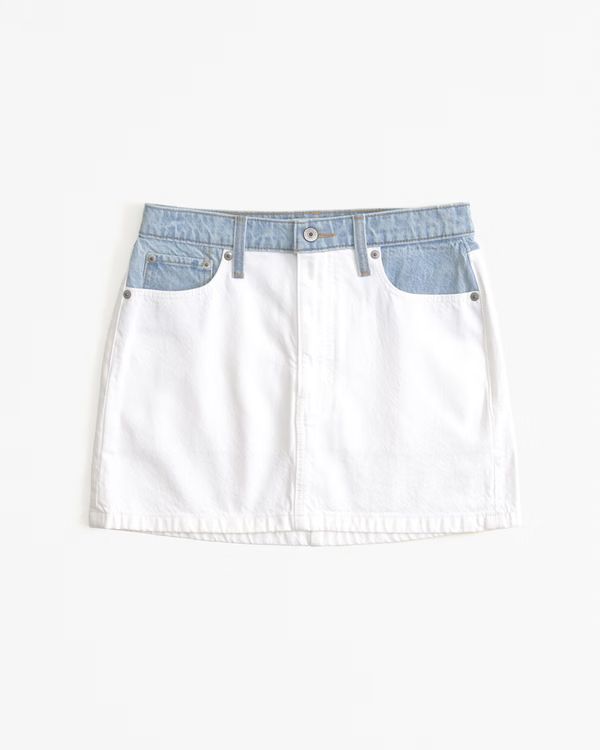 Two-Tone Denim Mini Skirt | Abercrombie & Fitch (US)