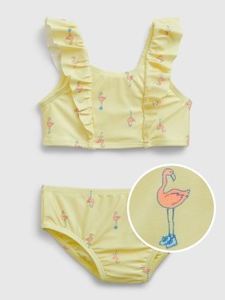 Toddler Recycled Ruffle Flamingo Swim Two-Piece | Gap (US)