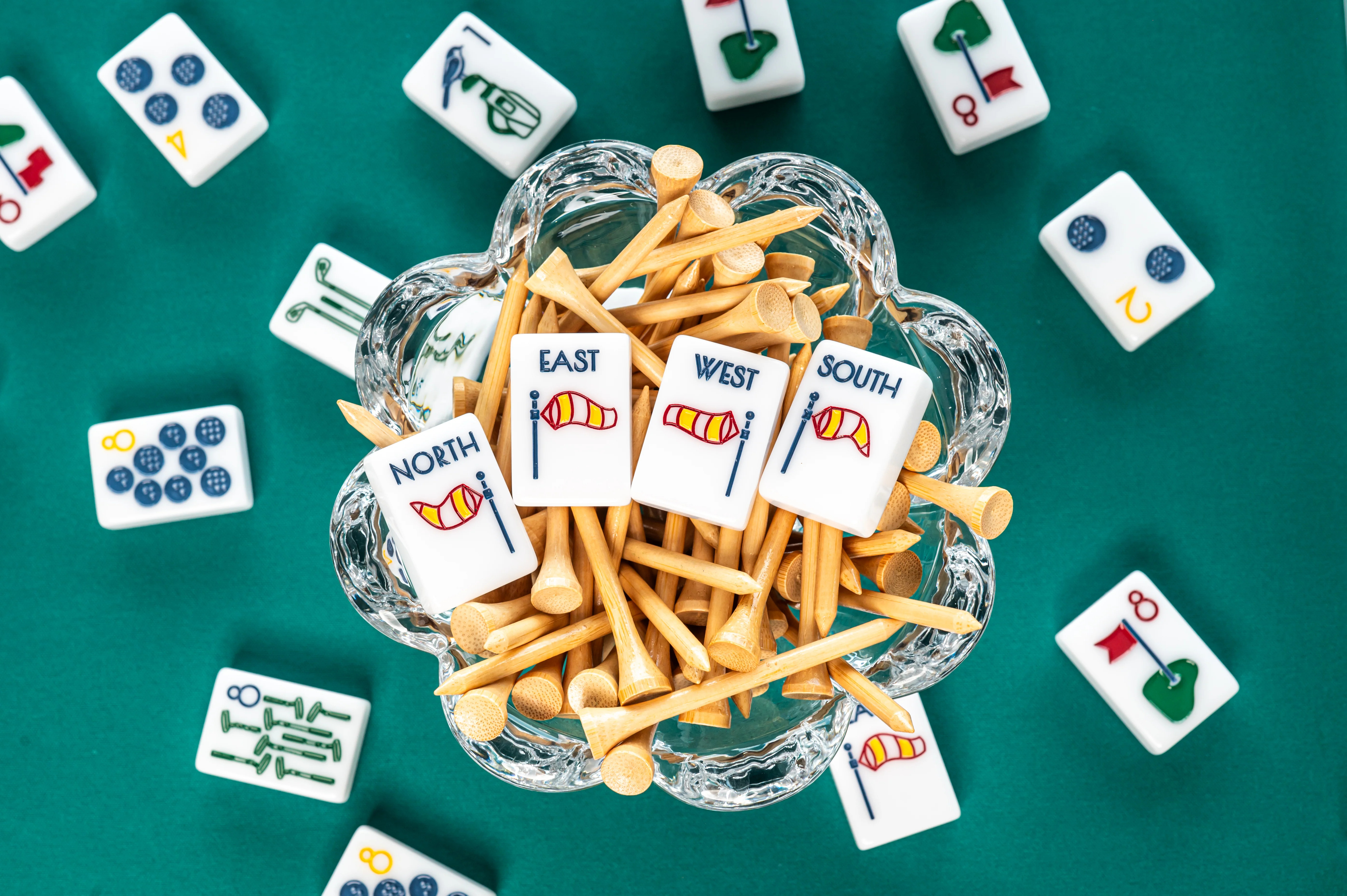 Mahjong Game Mat | Logo in Masters Green by Southern Sparrow | Southern Sparrow