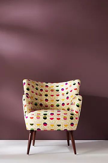 Pelle Embroidered Polka Dot Petite Accent Chair | Anthropologie (US)