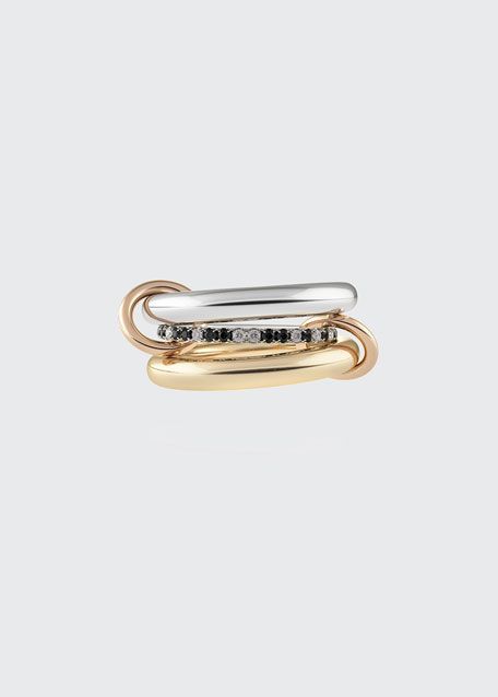 Spinelli Kilcollin Sonny 18k Gold & Silver 3-Link Ring w/ Micropave Diamonds | Bergdorf Goodman