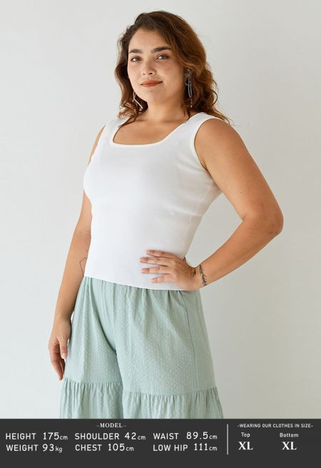 Chic Square Neck Knit Tank Top in White | Chicwish