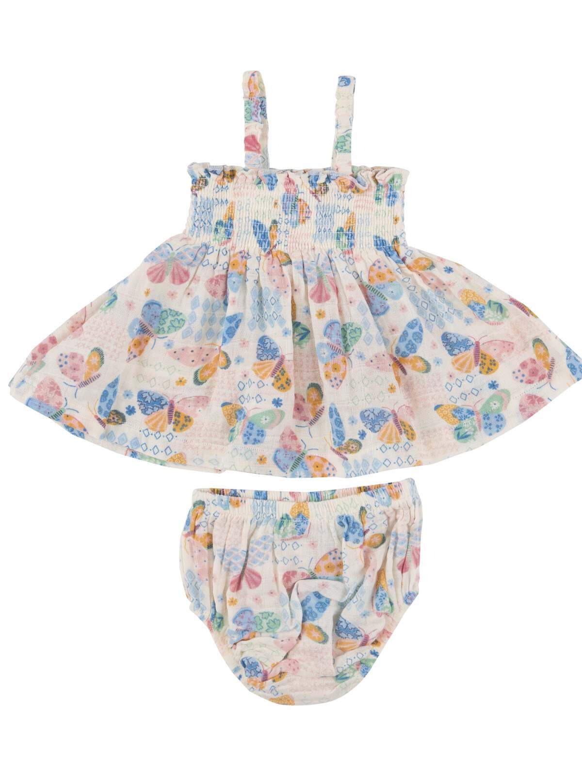 Smocked Top & Bloomer, Butterfly Patch | SpearmintLOVE