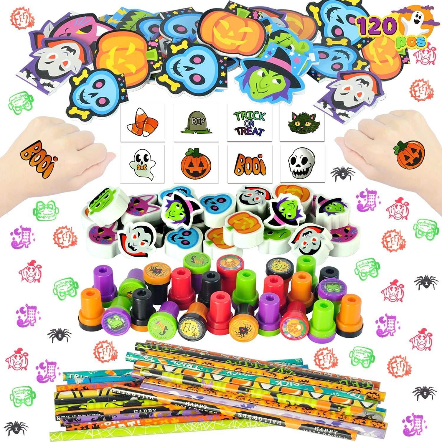 JOYIN 120 Pcs Halloween Stationery Set for kids for Kids, 24 Pack Halloween Party Favor Set for K... | Amazon (US)