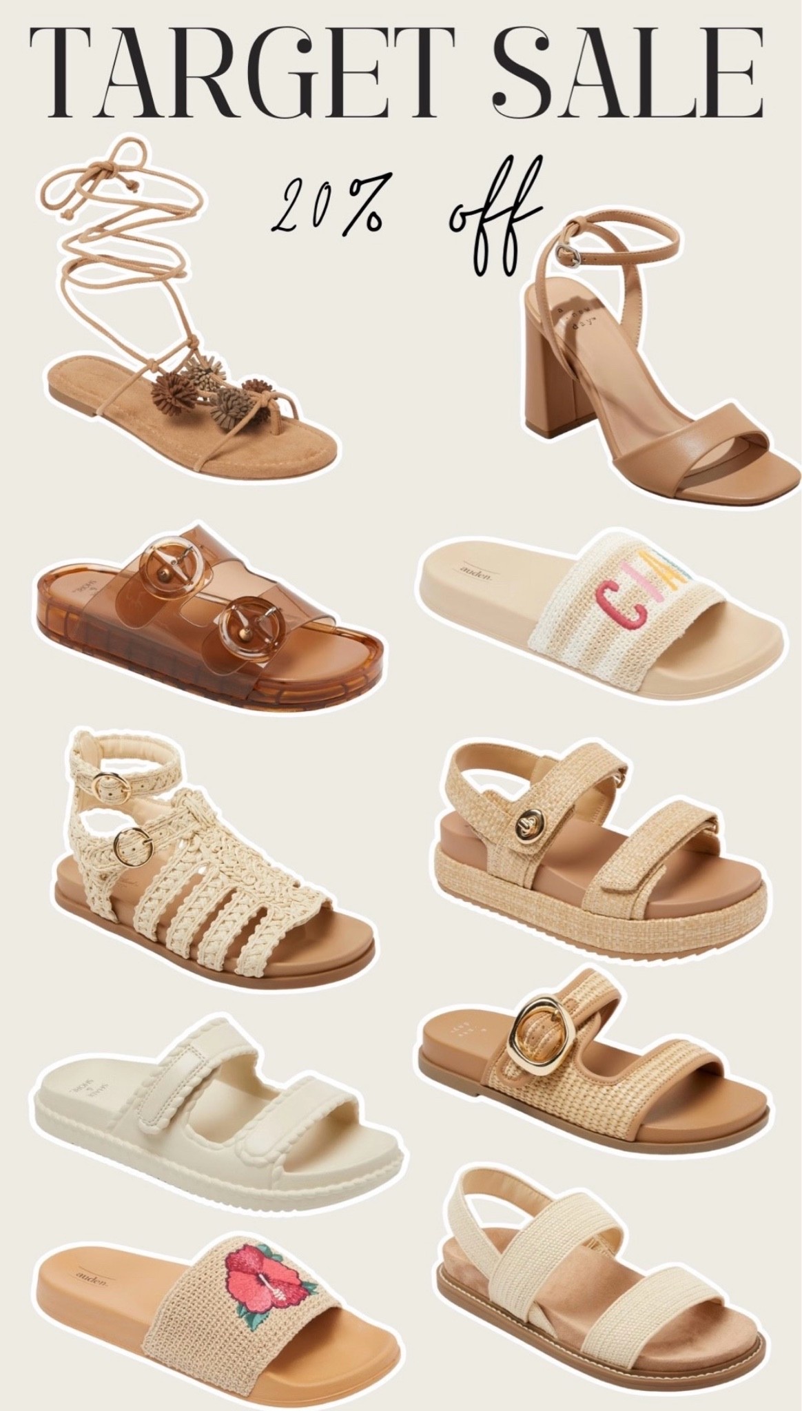 🤍 OMG the cutest NEW shoes at Target are currently 20% off. 

So many summer sandals

#LTKSaleAlert #LTKootd
#LTKSwim