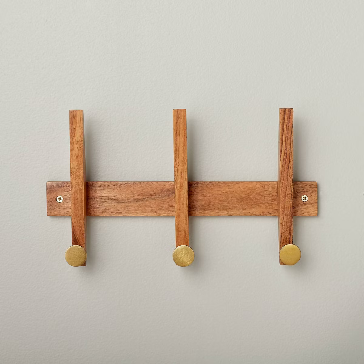 26" Wood & Brass Hook Rail - Hearth & Hand™ with Magnolia | Target