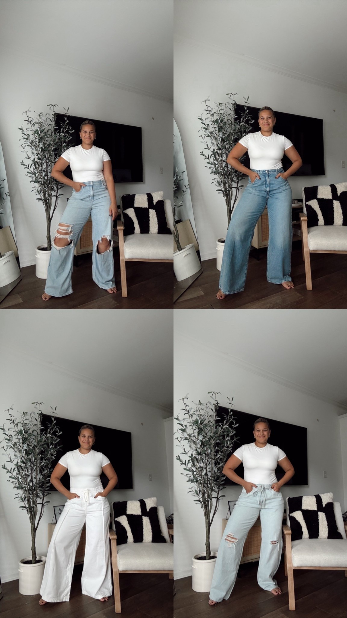Midsize friendly wide leg jeans 