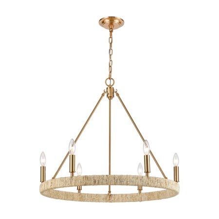 Abaca 6-Light Chandelier in Satin Brass | Walmart (US)
