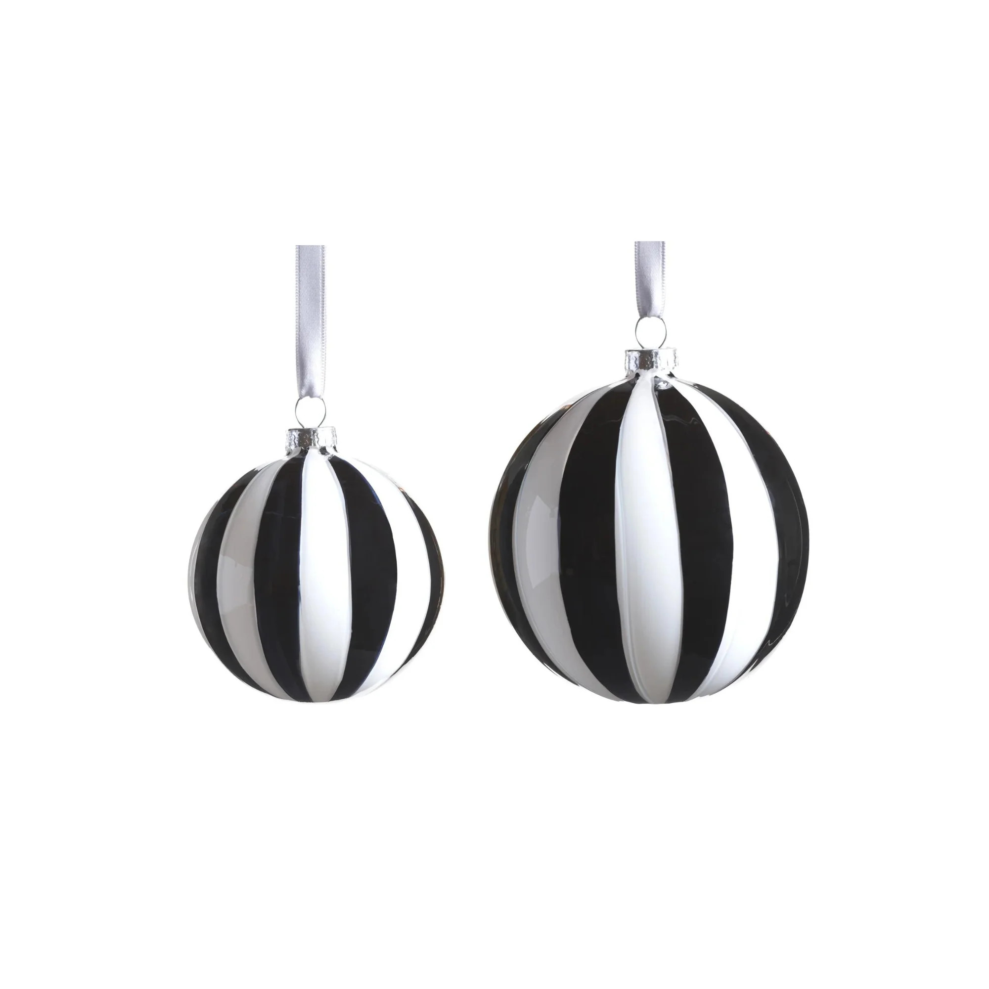 Striped Ball Glass Ornaments | Modern Locke