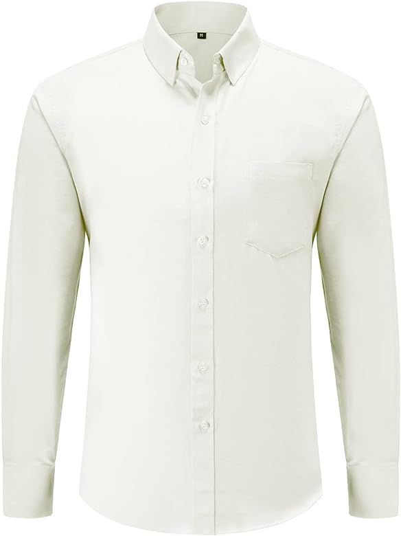 Dioufond Wrinkle Free Dress Shirts for Men Button Down No Iron Long Sleeve Dress Shirt | Amazon (US)