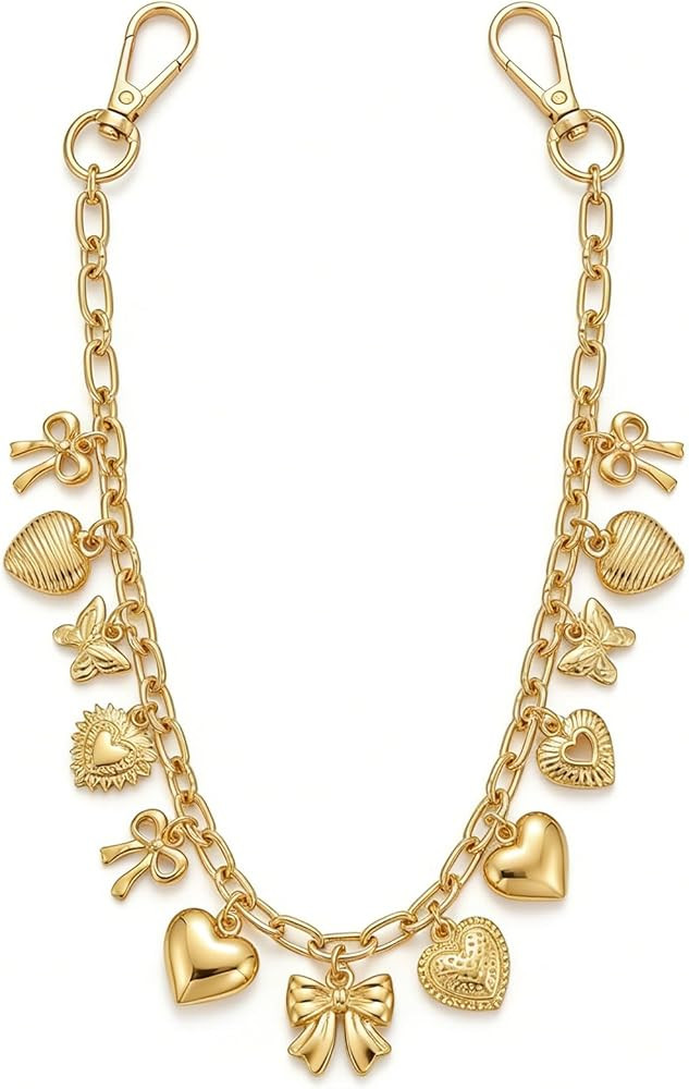 YOJO Bag Purse Charm Chain for Handbags, Heart Bow Elegant Pendant Decorative | Amazon (US)