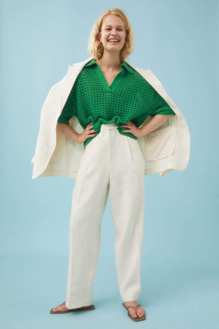 Pointelle-knit Polo Shirt | H&M (US + CA)