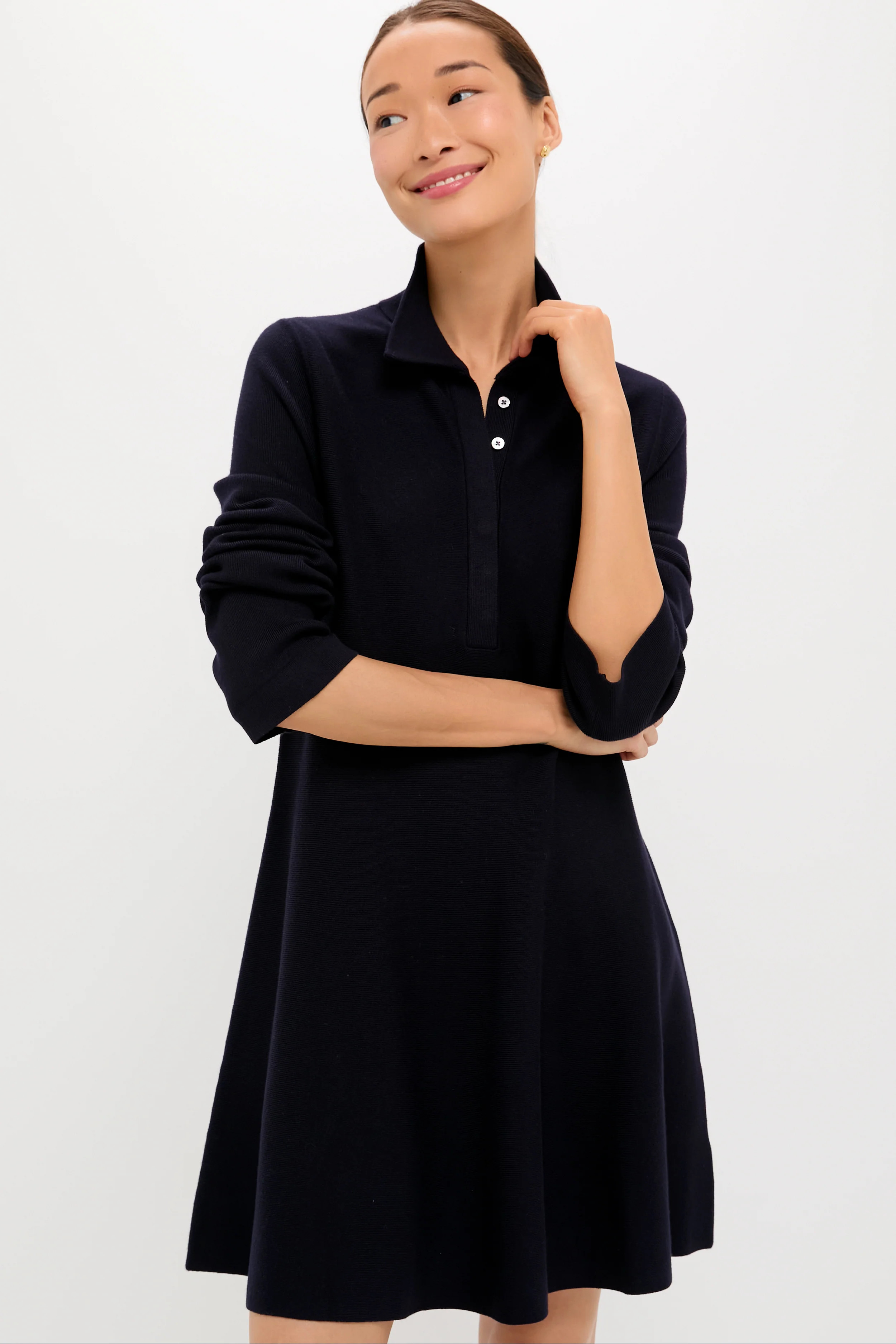 Navy Knit Callahan Shirt Dress | Tuckernuck (US)
