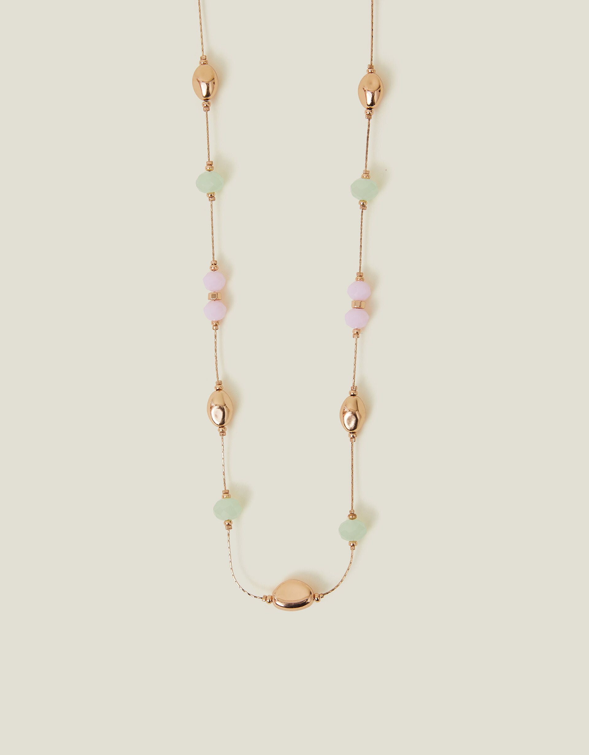 Long Mix Bead Station Necklace | Accessorize (Global)
