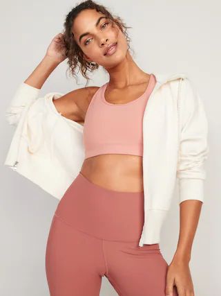 Medium-Support PowerSoft Racerback Sports Bra for Women | Old Navy (US)