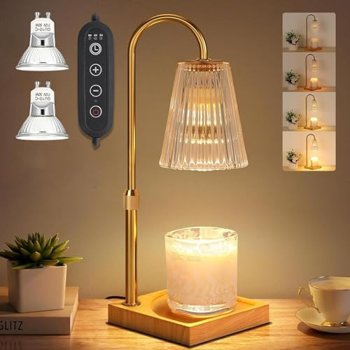 La Sorella Candle Warmer Lamp with Timer - Electric Candle Warmer for Jar Candles - Adjustable Height & Dimmable Light Candle Lamp Warmer with 2 Bulbs - House Warming Gifts, New Home Bedroom Décor | Amazon (US)