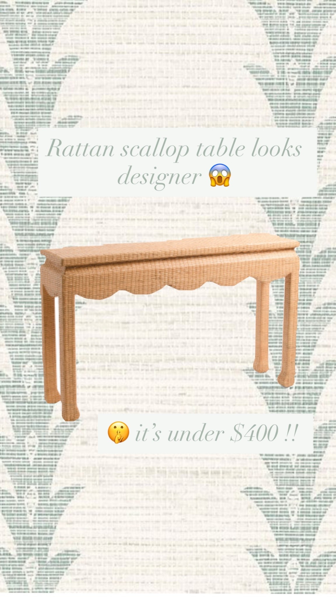 Oh my designer 👀 for less ! 
Scallop rattan table 
Grandmillenial 
Coastal home decor 


#LTKHome #LTKdayinmylife