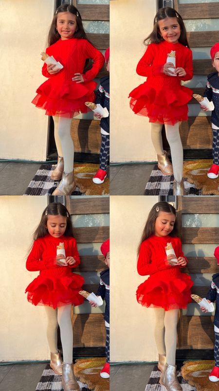 Holiday Christmas show dress glitter tights gold boots cable knit sweater 

#LTKHoliday #LTKkids #LTKbaby