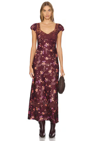 Free People Butterfly Babe Midi Dress in Brown from Revolve.com | Revolve Clothing (Global)