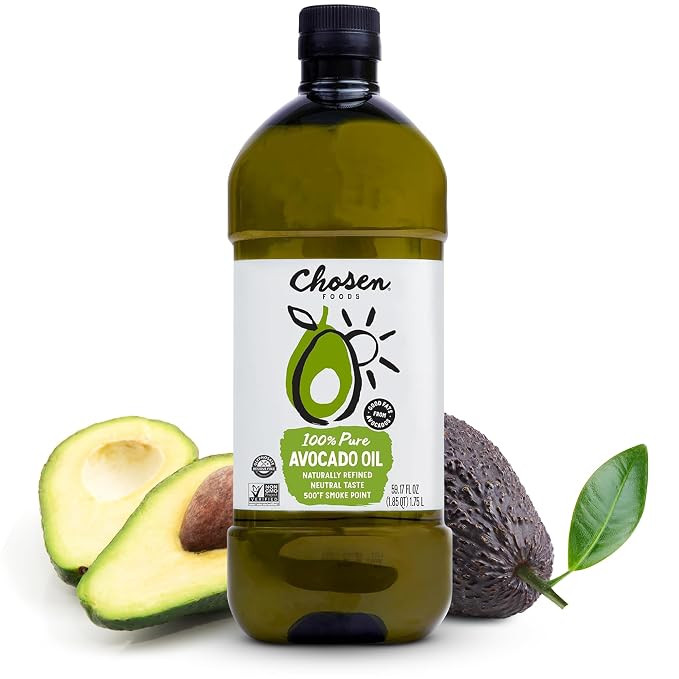 Chosen Foods 100% Pure Avocado Oil for Cooking - Made With Good Fats from Avocados, Naturally Ref... | Amazon (US)