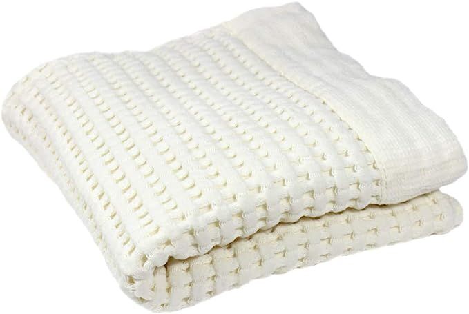 GILDEN TREE Waffle Hand Towels for Bathroom Quick Drying Lint Free Thin, Modern Style (Cream) | Amazon (US)