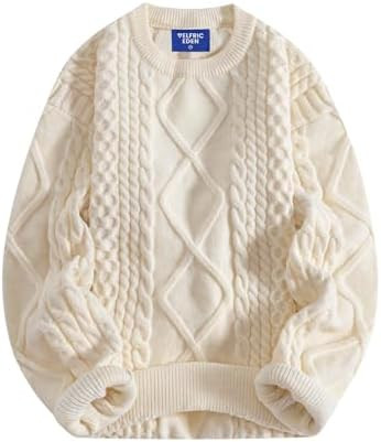 Aelfric Eden Oversized Knit Sweater Solid Vintage Pullover Sweater Unisex Woven Crewneck Knitted ... | Amazon (US)