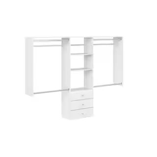 Premium 60 in. W - 96 in. W White Wood Closet System | The Home Depot