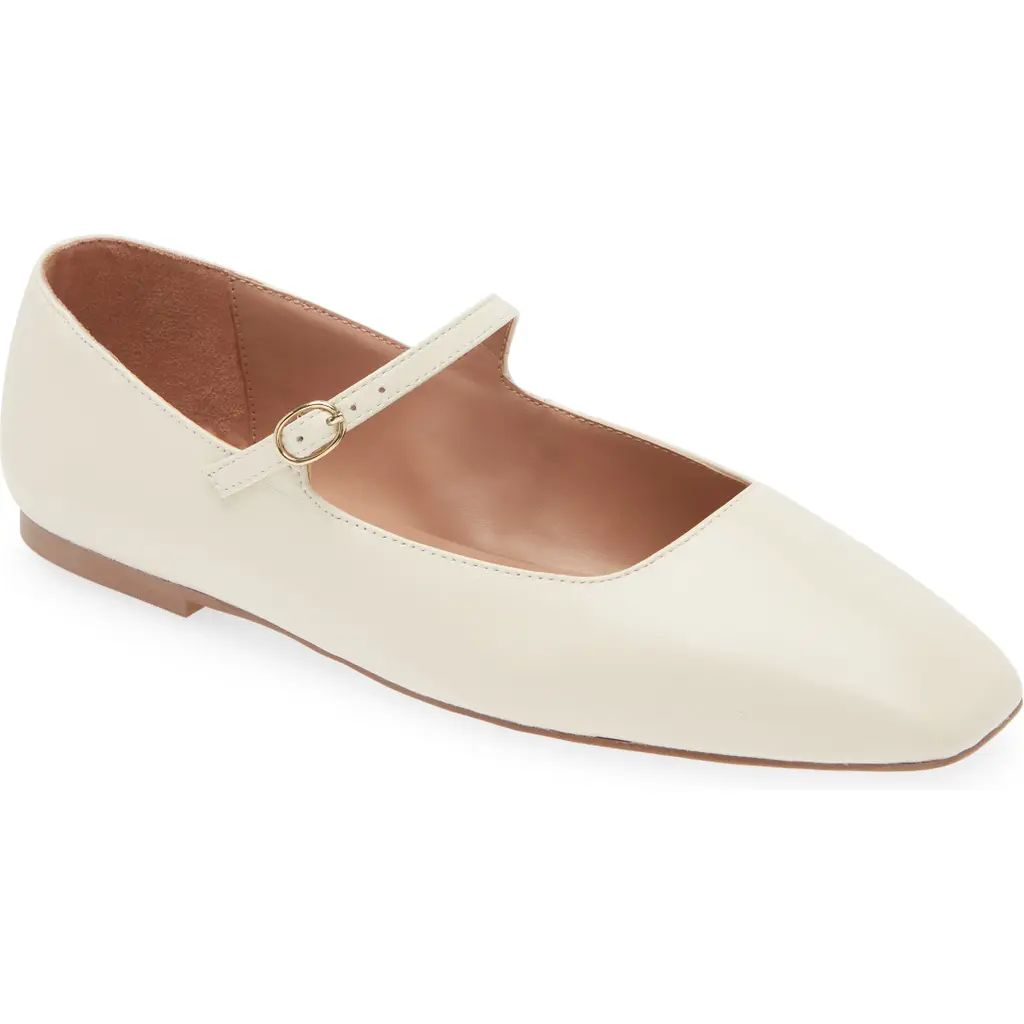 Nordstrom Mary Jane Flat in Ivory Vanilla at Nordstrom, Size 8 | Nordstrom