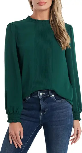 CeCe Pintucked Smocked Cuff Chiffon Top | Nordstrom | Nordstrom