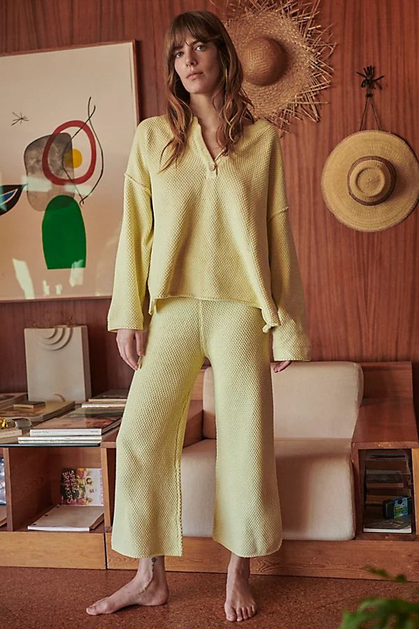 Hailee Sweater Set by FP Beach at Free People, Minted Lemonade, L | Free People (Global - UK&FR Excluded)