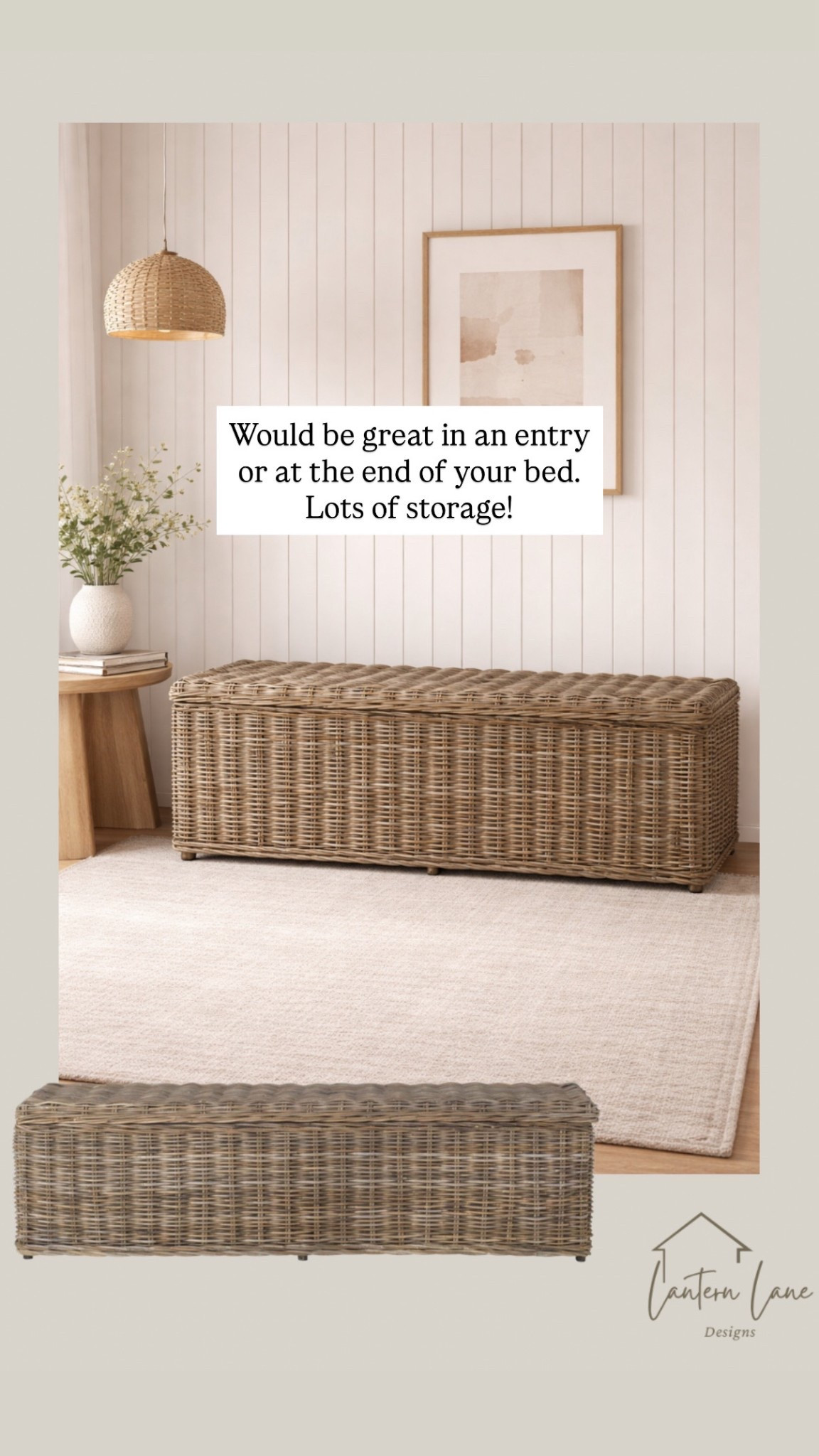 Such a perfect wicker storage bench, would look great in an entryway or by the end of your bed has lots of storage. Looks just like pottery barn.

Pottery barn look for less, Wayfair home, storage

#LTKHome #LTKSaleAlert
